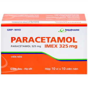 Thuốc Paracetamol 325mg Imex giảm nhức đầu, nhức răng, đau nhức bắp thịt (10 vỉ x 10 viên)