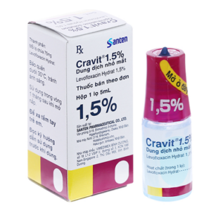 Dung dịch nhỏ mắt Cravit 1.5% Santen điều trị các nhiễm khuẩn (5ml)