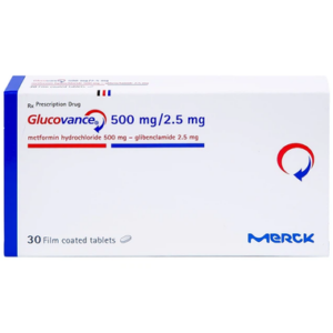 Thuốc Glucovance 500mg/2.5 mg điều trị tiểu đường tuýp 2 (2 vỉ x 15 viên)