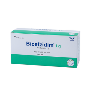 Thuốc Bicefzidim 1g điều trị kí sinh trùng, chống nhiễm khuẩn (Hộp 1 lọ)