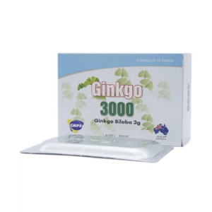 Thuốc Ginkgo 3000 tăng tuần hoàn máu não, giảm biến chứng đột quỵ (6 vỉ x 15 viên)