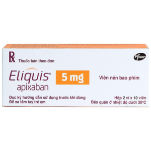 Thuốc Eliquis 5mg Phòng Ngừa Biến Cố Thuyên Tắc Huyết Khối Tĩnh Mạch, Đột Quỵ (Hộp 20 Viên)