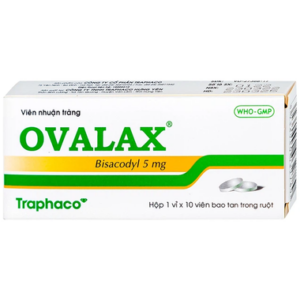 Thuốc nhuận tràng Ovalax 5mg Traphaco điều trị táo bón, làm sạch ruột (1 vỉ x 10 viên)