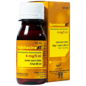 Dung dịch uống Bromhexine AT loãng đờm trong nhiễm khuẩn đường hô hấp (60ml)