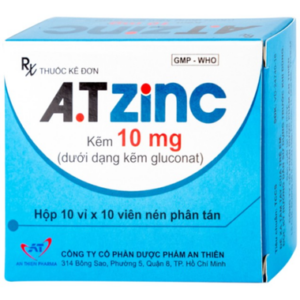 Thuốc A.T Zinc 10mg điều trị thiếu kẽm (10 vỉ x 10 viên)