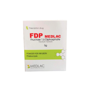 Thuốc FDP Medlac 5g  điều trị nhồi máu cơ tim  Hộp 1 lọ + 1 lọ nước cất 50ml