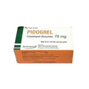 Thuốc Pidogrel 75mg dự phòng các biến cố huyết khối do xơ vữa (10 vỉ x 10 viên)