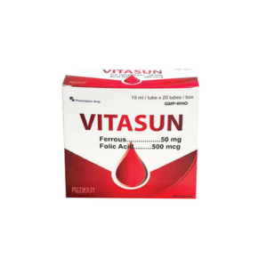 Thuốc  Vitasun Medisun phòng ngừa và điều trị thiếu máu do thiếu sắt (20 ống x 10ml)