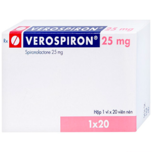 Thuốc Verospiron 25mg trị phù, tăng huyết áp (1 vỉ x 20 viên)