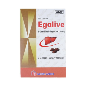 Thuốc Egalive 150mg Mediplantex hỗ trợ điều trị chứng tăng amoniac huyết (6 vỉ x 10 viên)