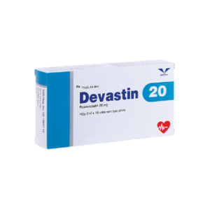 Thuốc Devastin 20 điều trị tăng cholesterol máu nguyên phát, rối loạn lipid máu hỗn hợp (3 vỉ x 10 viên)