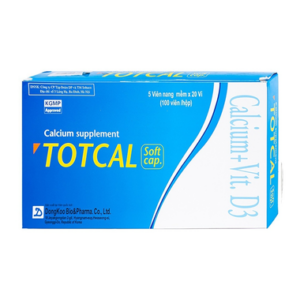 Viên nang mềm Totcal Dongkoo Bio & Pharma bổ sung calci, D3, ngừa còi & loãng xương (20 vỉ x 5 viên)