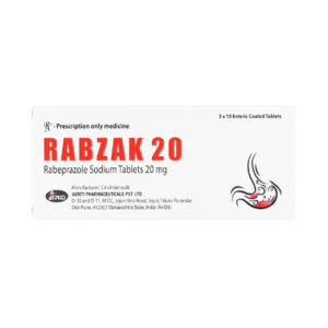 Thuốc Rabzak 20 điều trị trào ngược dạ dày, thực quản (3 vỉ x 10 viên)