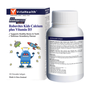 Viên Nhai Vitahealth Robovites Kids Calcium Plus Vitamin D3 Bổ Sung Canxi Và Vitamin D3 Cho Trẻ Em (Hộp 30 Viên)