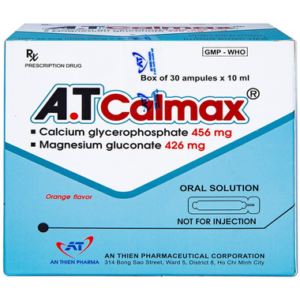 Dung dịch uống A.T Calmax 500 An Thiên bổ sung canxi (Hộp 30 ống)