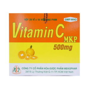 Thuốc Vitamin C MKP 500mg Mekophar phòng và điều trị bệnh Scorbut (20 vỉ x 10 viên)