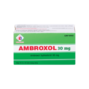 Thuốc Ambroxol 30mg Domesco điều trị viêm phế quản, hen phế quản (10 vỉ x 10 viên)