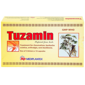 Thuốc Tuzamin Mediplantex hỗ trợ điều trị phong thấp, đau lưng (3 vỉ x 10 viên)