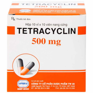 Thuốc Tetracyclin 500mg Uphace điều trị nhiễm khuẩn đường hô hấp (10 vỉ x 10 viên)