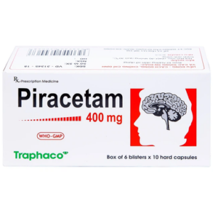 Viên nang cứng Piracetam 400mg Traphaco điều trị triệu chứng chóng mặt, suy giảm trí nhớ (6 vỉ x 10 viên)