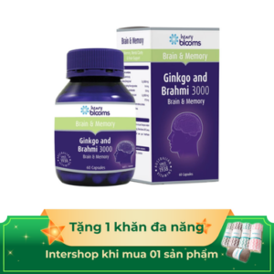 Viên uống Ginkgo And Brahmi 3000 Henry Blooms hỗ trợ hoạt huyết (Hộp 30 viên)