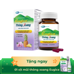 Viên Uống Thảo Dược Eugica Thông Xoang hỗ trợ giảm các triệu chứng nghẹt mũi, sổ mũi, đau đầu do viêm mũi, viêm xoang (50 viên)