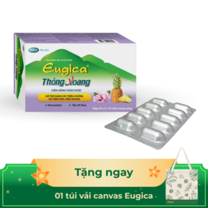 Viên Uống Thảo Dược Eugica Thông Xoang hỗ trợ giảm các triệu chứng nghẹt mũi, sổ mũi, đau đầu do viêm mũi, viêm xoang (03 vỉ x 10 viên)