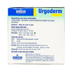 Băng cuộn co giãn không đan dệt Urgoderm size 10cm x 2.5m đảm bảo cố định chắc chắn bông gạc và các y cụ (1 cuộn)