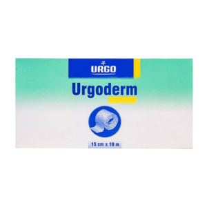 Băng cuộn co giãn không đan dệt Urgoderm size 15cm x 10m đảm bảo cố định chắc chắn bông gạc và các y cụ