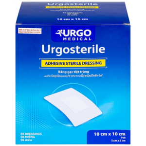 Băng gạc tiệt trùng Urgosterile 10cm x 10cm bảo vệ vết trầy xước, vết cắt, vết thương (50 miếng)