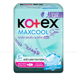 Băng vệ sinh Kotex siêu ban đêm thảo dược Cool 28cm (4 miếng)