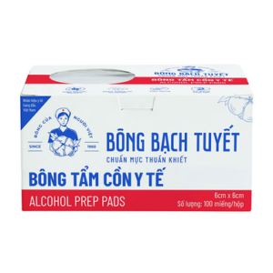 Bông Tẩm Cồn Bông Bạch Tuyết (100 miếng)