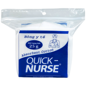 Bông y tế Quick Nurse 25g dùng cho vết thương ngoài da, sát trùng, vệ sinh cho bé