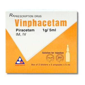 Dung dịch tiêm Vinphacetam Vinphaco điều trị rung giật cơ nguồn gốc vỏ não, thiếu máu não (10 ống x 5ml)