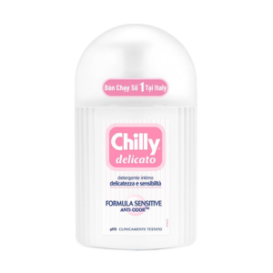 Dung dịch vệ sinh phụ nữ Chilly Delicato dưỡng mềm mại, sạch dịu êm chai (200ml)