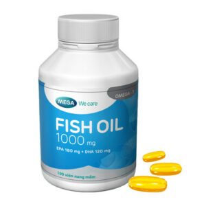 Dầu cá bổ sung Omega-3 DHA & EPA từ nguồn dầu cá Lysi-Iceland giúp mắt sáng, não tốt - FISH OIL Mega We Care (100 viên)