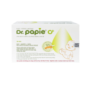 Gạc răng miệng Dr. Papie 0+ giúp sạch lưỡi, nướu, răng hộp 30 gói