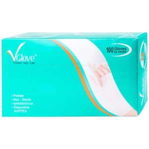 Găng tay cao su y tế VGlove có bột size L (100 chiếc)