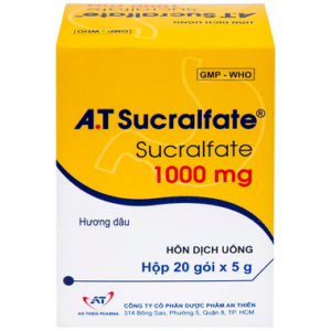 Hỗn dịch uống A.T Sucralfate 1000mg điều trị loét dạ dày tá tràng (20 gói x 5g)