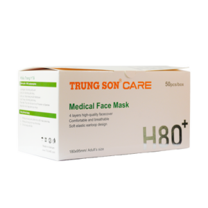 Khẩu trang y tế Trung Sơn Care 4 lớp màu xanh (Hộp 50 cái)