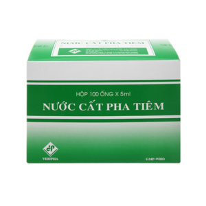 Nước cất pha tiêm Vidipha hòa tan thuốc tiêm bột (100 ống x 5ml)