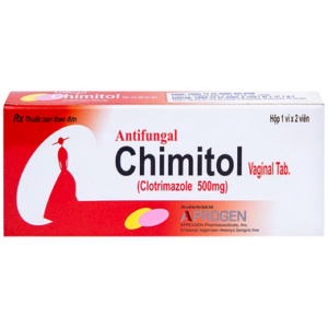 Thuốc đặt âm đạo Chimitol 500mg hỗ trợ điều trị viêm âm đạo do nấm (Hộp 2 viên)