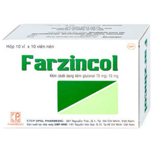 Thuốc Farzincol 10mg bổ sung kẽm, trị thiếu kẽm (10 vỉ x 10 viên)