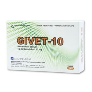 Thuốc Givet-10 Davipharm phòng và điều trị viêm phế quản mạn tính (4 vỉ x 7 viên)