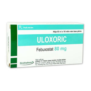 Thuốc Uloxoric 80mg Herabiopharm điều trị tăng acid uric máu (3 vỉ x 10 viên)