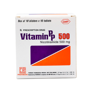 Thuốc Vitamin PP 500 Pharmedic điều trị bệnh pellagra (10 vỉ x 10 viên)