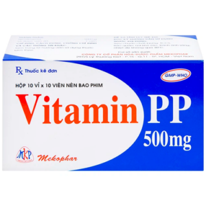 Thuốc Vitamin PP 500mg Mekophar điều trị bệnh pellagra (10 vỉ x 10 viên)