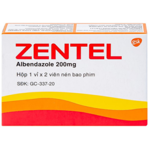 Thuốc Zentel 200mg điều trị các bệnh lý lâm sàng gây ra bởi các giun đường ruột nhạy cảm (2 viên)