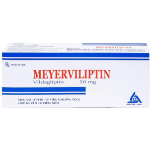 Viên nén Meyerviliptin 50mg Meyer-BPC hỗ trợ chế độ ăn kiêng, kiểm soát đường huyết (3 vỉ x 10 viên)